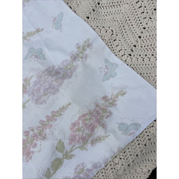 Vintage Single Martex King Size Pillowcase with Butterflies Floral Boho - Picture 2 of 7
